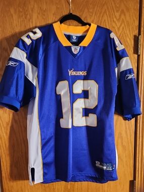 Reebok Purple and Gold Vikings #12 Football Jersey Size Xl
